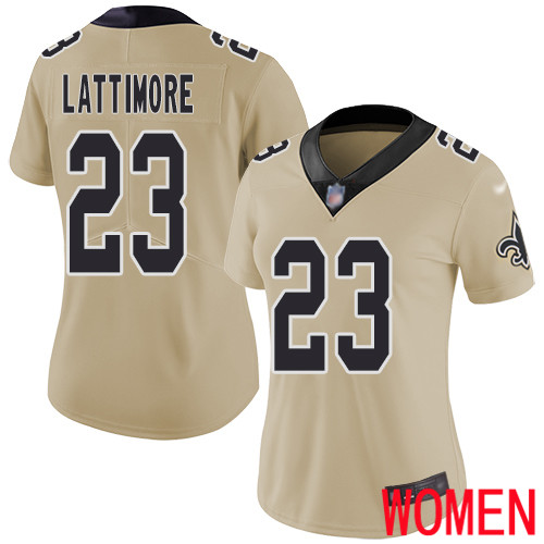 New Orleans Saints Limited Gold Women Marshon Lattimore Jersey NFL Football #23 Inverted Legend Jersey->youth nfl jersey->Youth Jersey